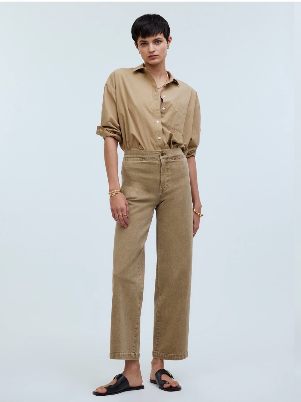 Madewell The Emmett Wide-Leg Crop Pant: Welt Pocket Edition